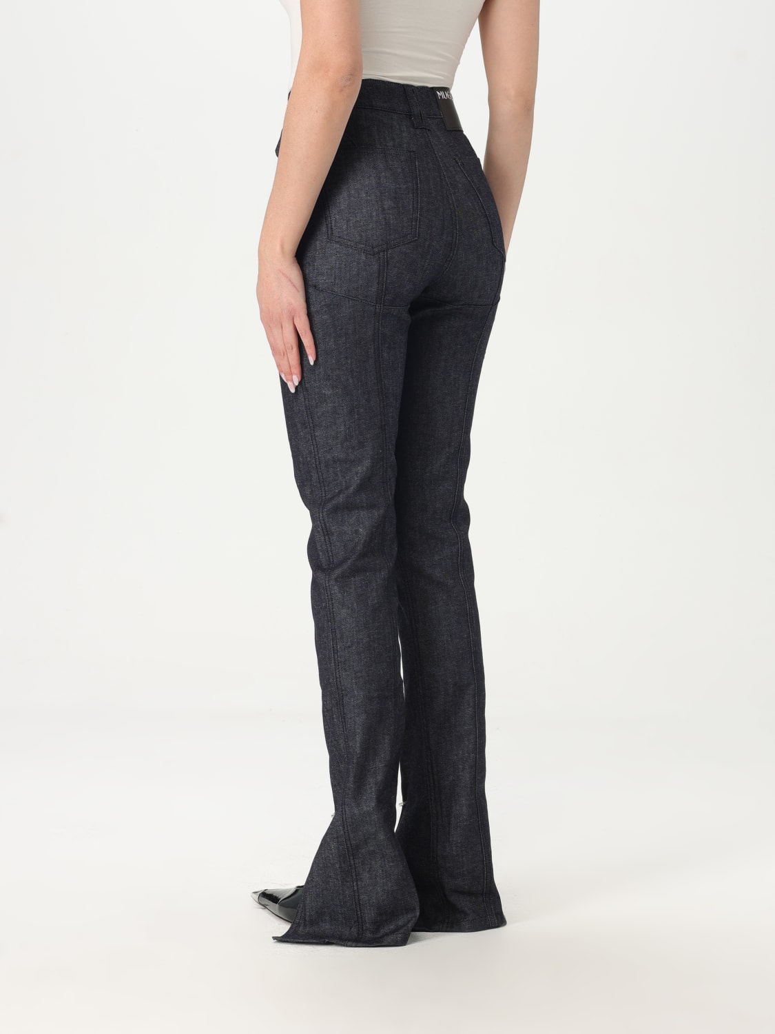 MUGLER: denim flared jeans - Blue | Mugler jeans