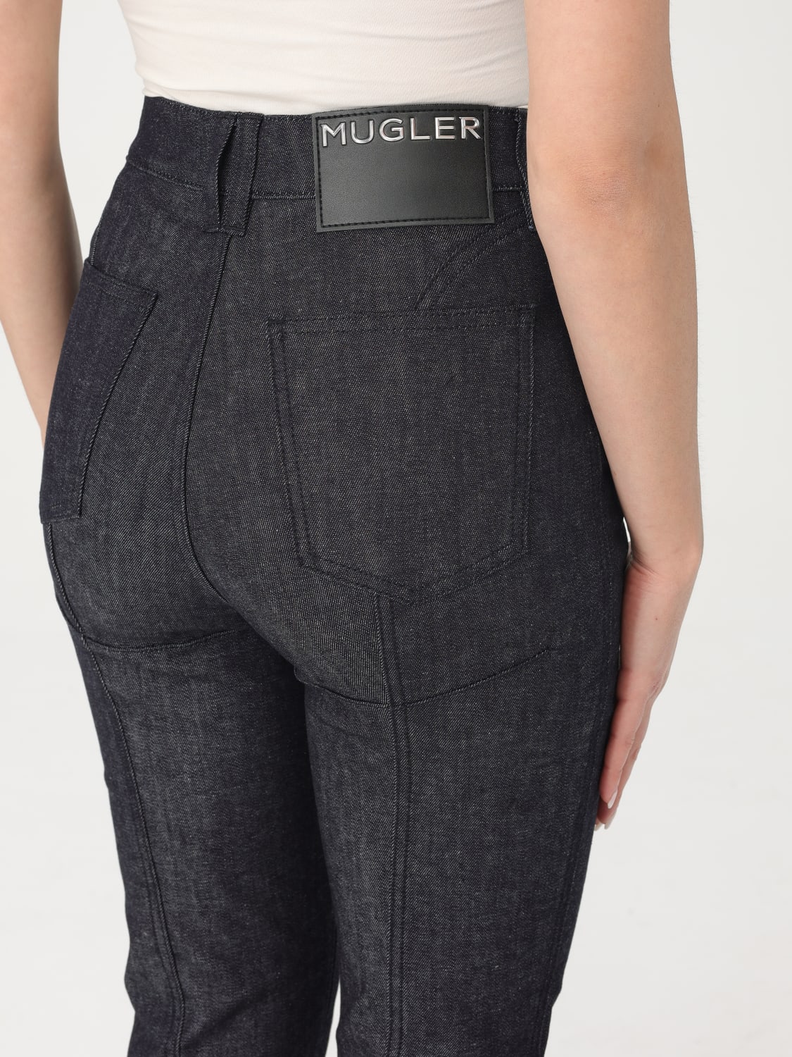 デニム・ジーパン MUGLER Woman Jeans Blue 25P6PA04962013 RD600 Mugler Woman Blue Jeans | ModeSens