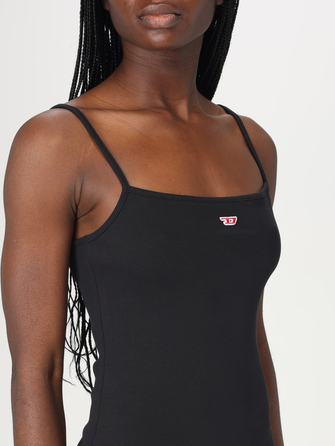 DIESEL ABITO: Abito mini Diesel in jersey , Nero - Img 3