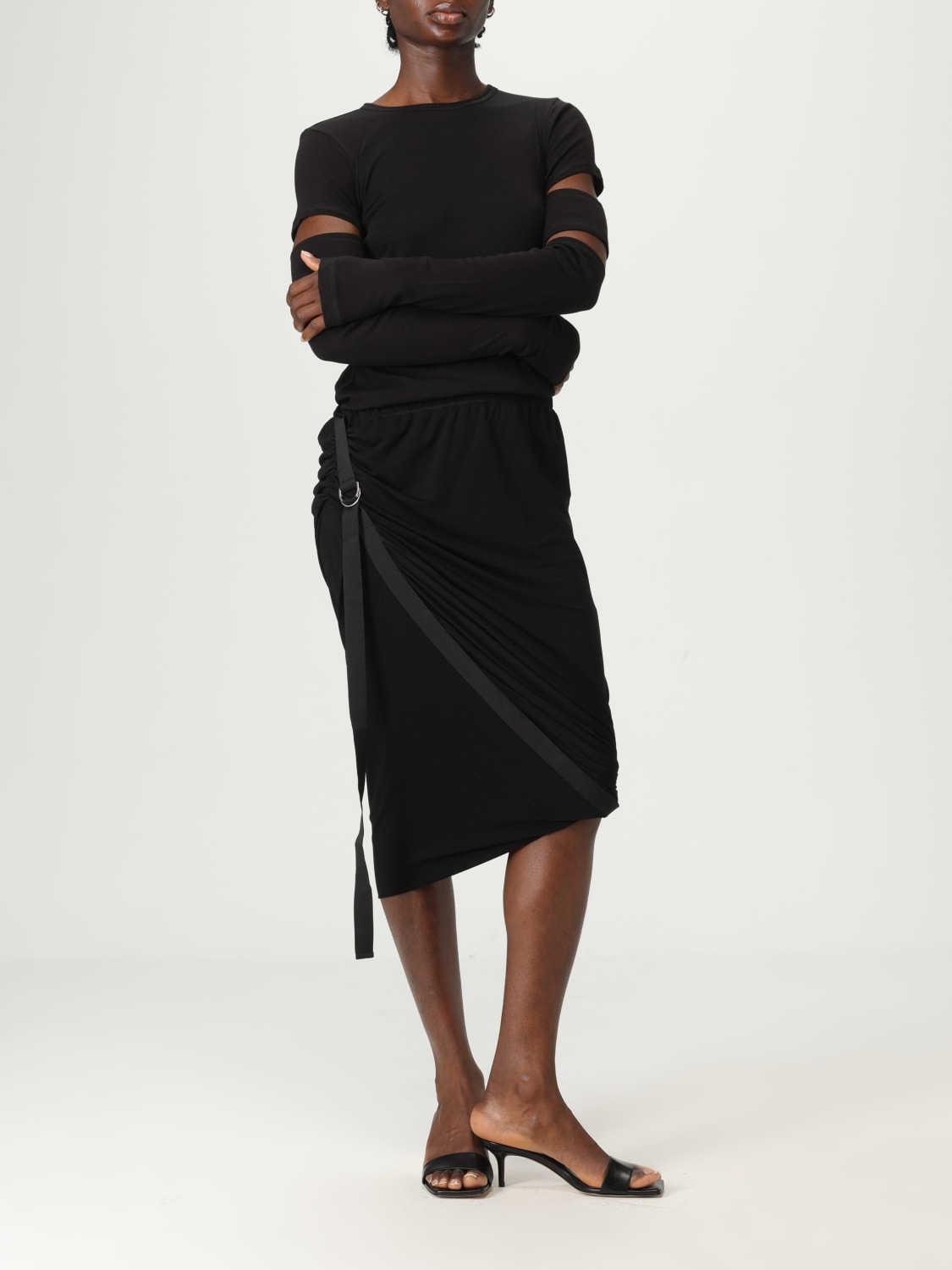 スカート HELMUT LANG Women Long Skirts O09HW302 001 BLACK HELMUT LANG: Skirt woman - Black | Helmut Lang skirt