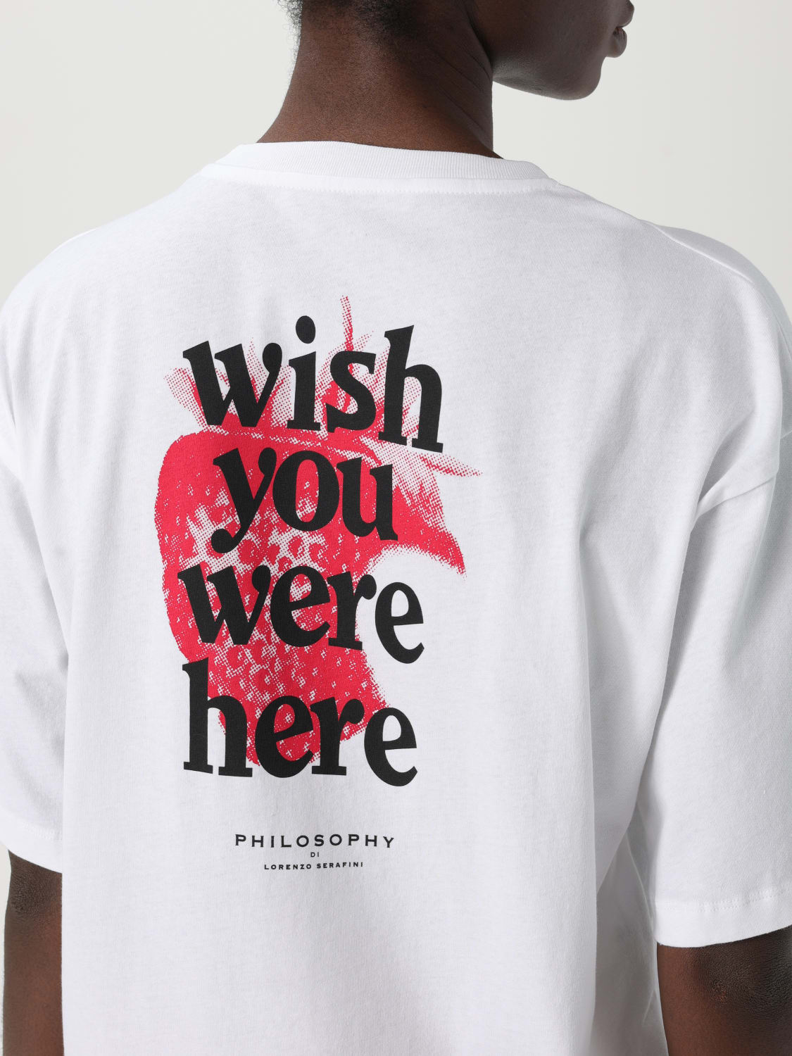 PHILOSOPHY DI LORENZO SERAFINI T-SHIRTS: T-shirt in cotone stampata Philosophy Di Lorenzo Serafini, Bianco - Img 5