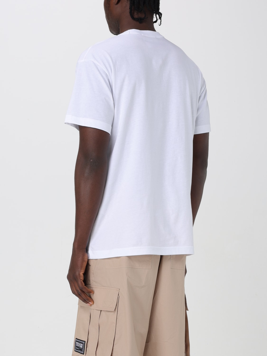 VERSACE JEANS COUTURE T-SHIRT: T-shirt in cotone con logo Versace Jeans Couture, Bianco - Img 2