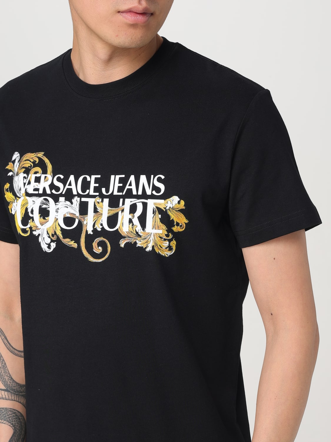 VERSACE JEANS COUTURE: T-shirt men - Black | Versace Jeans