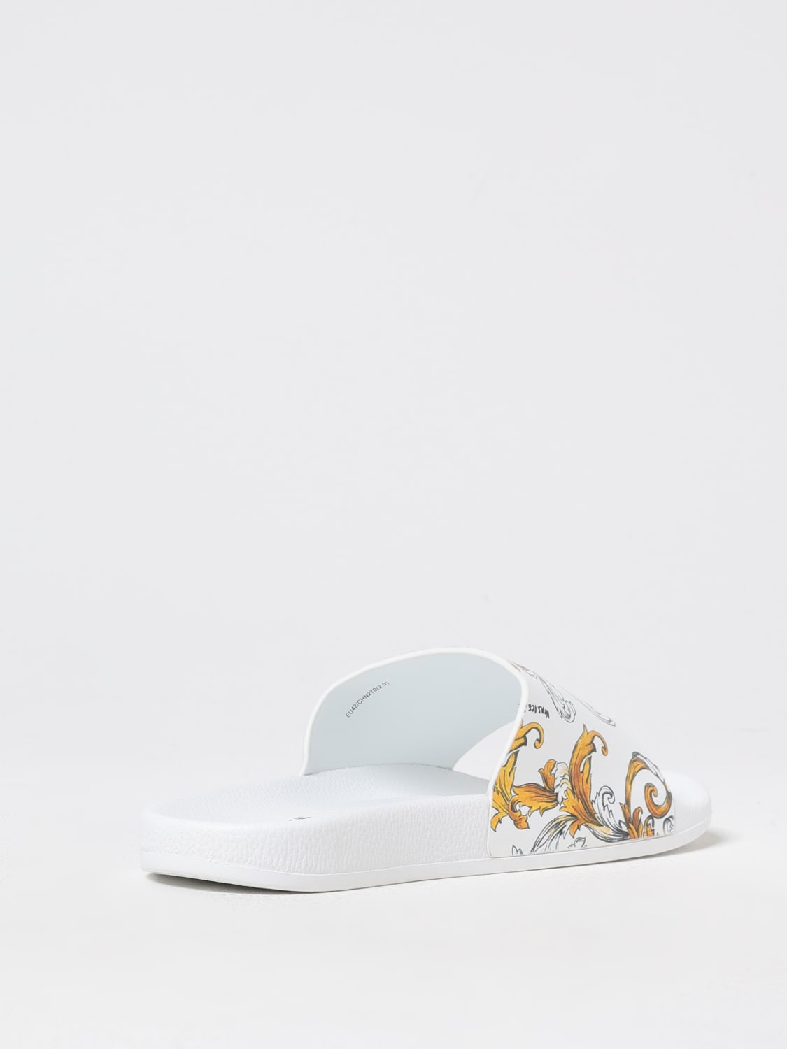 VERSACE JEANS COUTURE SANDALI: Sandali slides Barocco Versace Jeans Couture, Bianco - Img 3