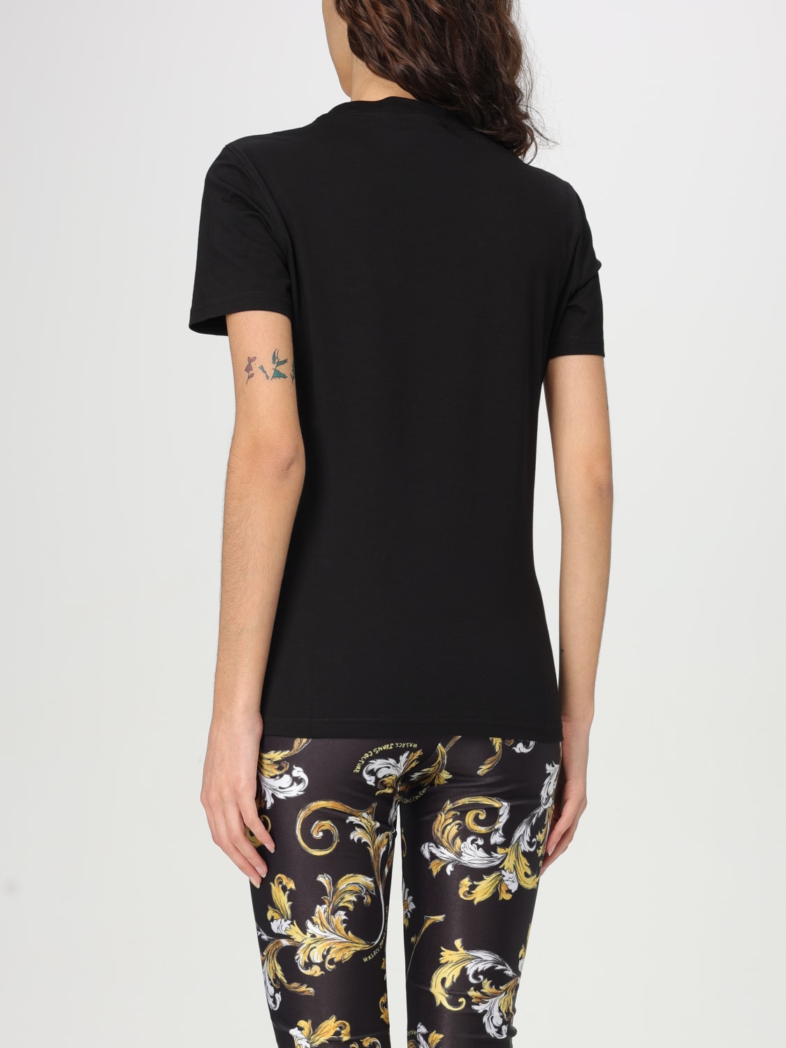 Tシャツ・カットソー VERSACE JEANS COUTURE Woman T-Shirt Black 78HAHC05CJ02C G89 Versace Jeans Couture | Printed Logo T-Shirt | Regular Fit T