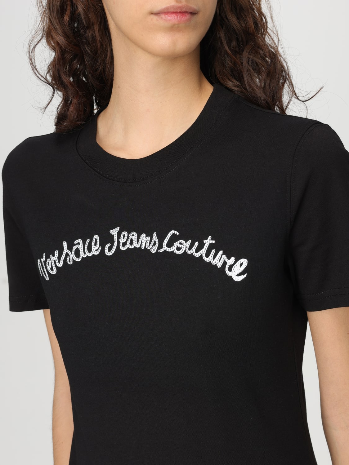 Tシャツ・カットソー VERSACE JEANS COUTURE Woman T-Shirt Black 78HAHC05CJ02C G89 VERSACE JEANS COUTURE: T-shirt woman - White | Versace Jeans