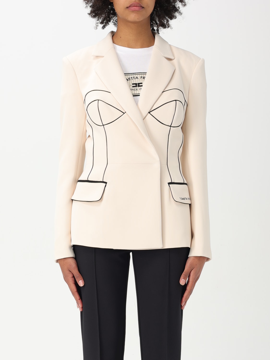 ELISABETTA FRANCHI: Blazer woman - Butter | Elisabetta