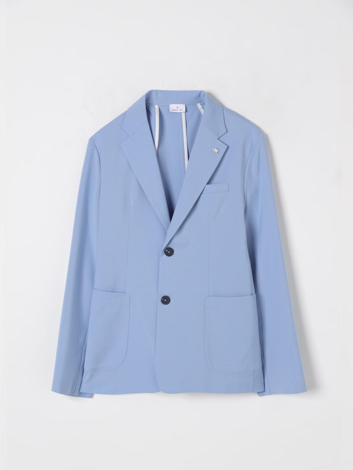 MANUEL RITZ JACKET: Manuel Ritz single-breasted blazer, Gnawed Blue - Img 1