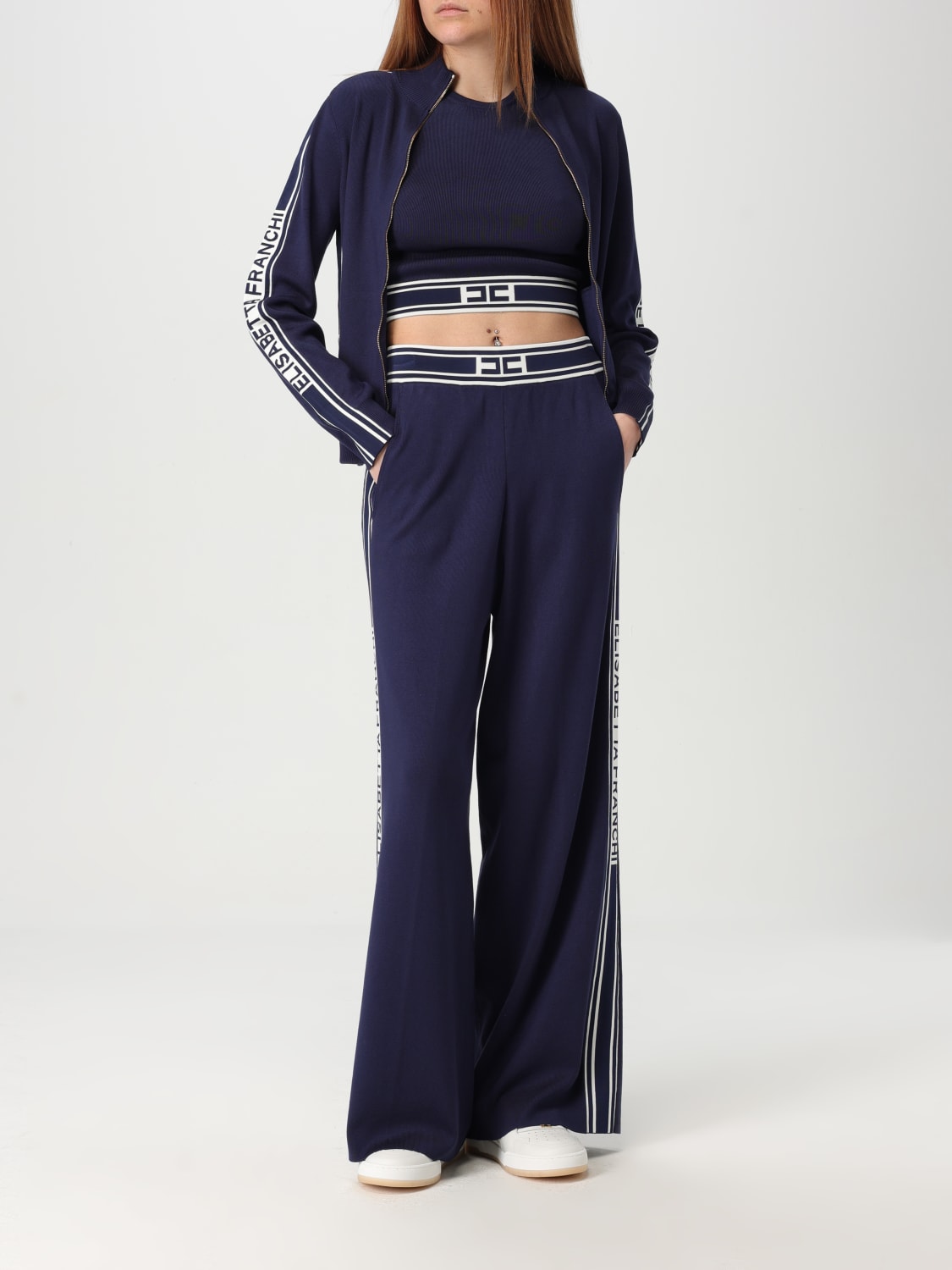 ELISABETTA FRANCHI SWEATSHIRT: Sweater woman Elisabetta Franchi, Blue - Img 2