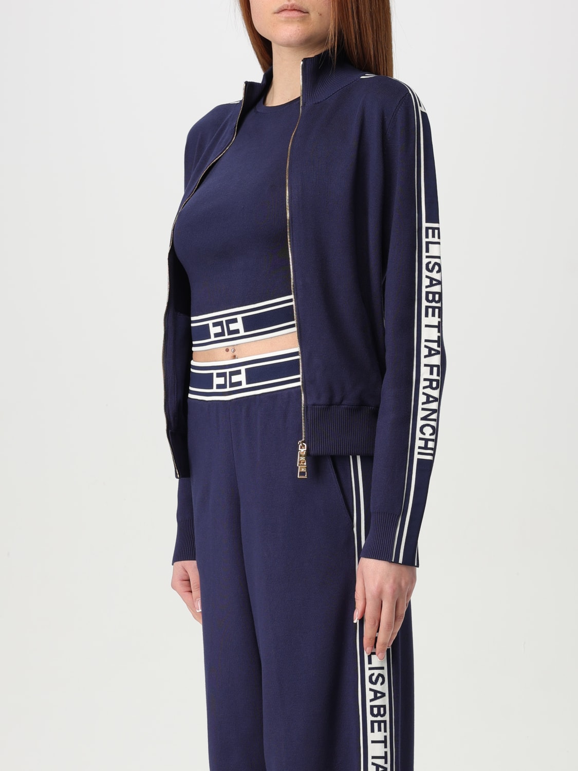 ELISABETTA FRANCHI SWEATSHIRT: Sweater woman Elisabetta Franchi, Blue - Img 4