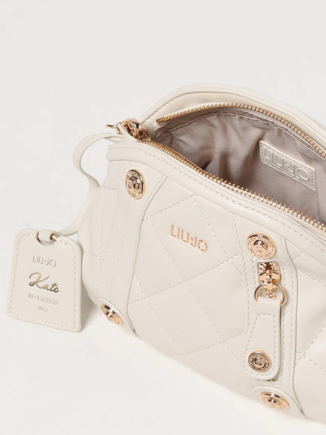 LIU JO BORSA MINI: Borsa a tracolla Kate Liu Jo in pelle sintetica matelassè , Bianco - Img 3