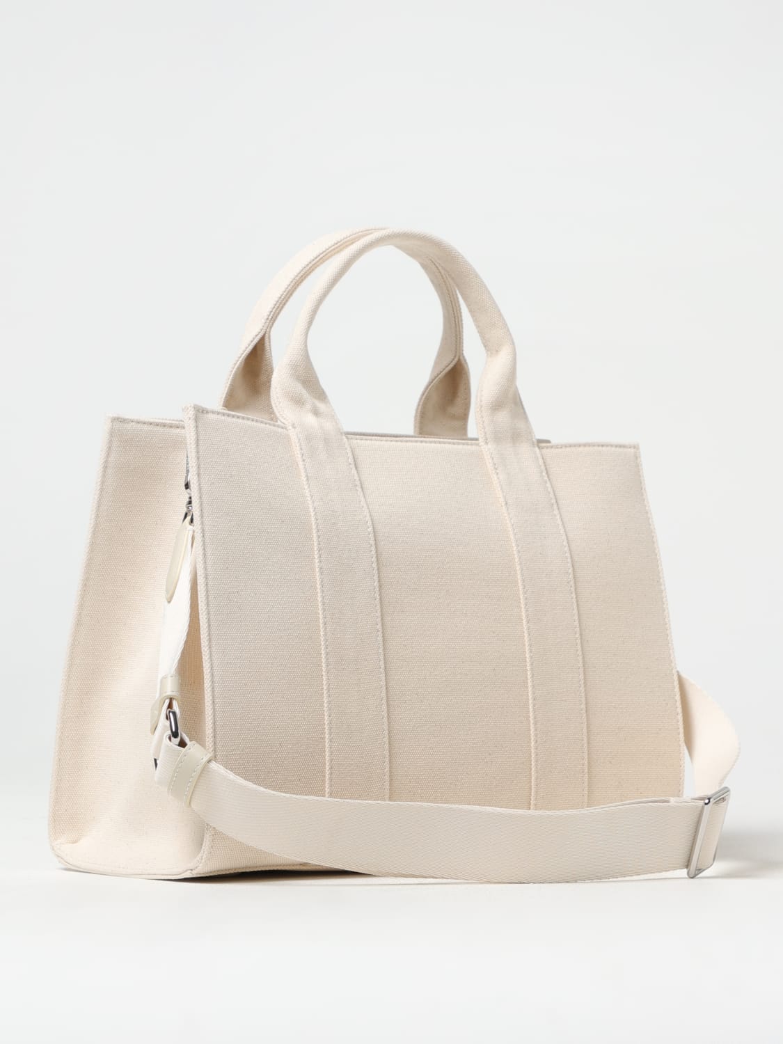KARL LAGERFELD TOTE BAG: Karl Lagerfeld recycled cotton canvas tote bag, Beige - Img 2