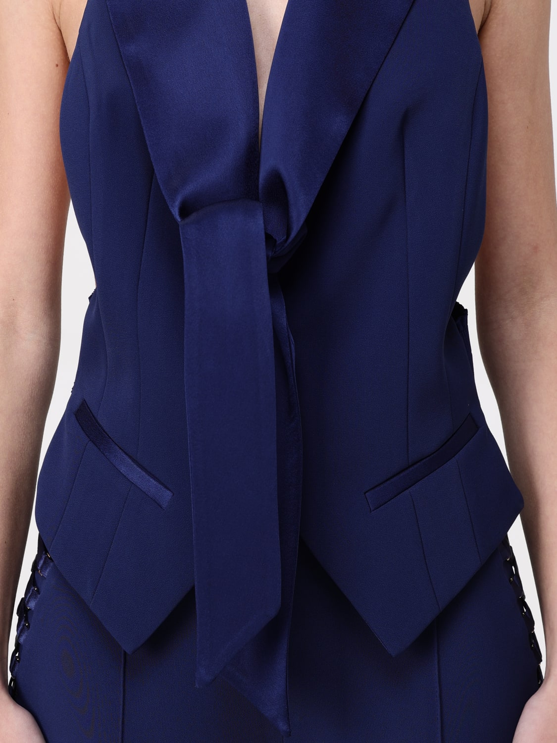 アウターその他 ELISABETTA FRANCHI Woman Waistcoat Blue GL002 DC8 ELISABETTA FRANCHI: Waistcoat woman - Blue | Elisabetta