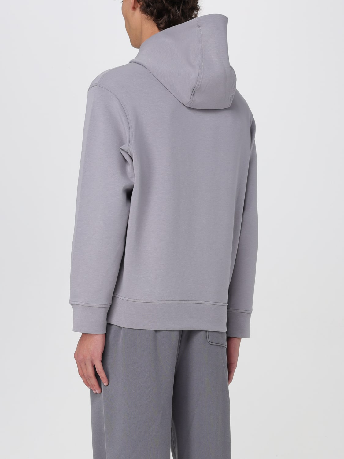 EMPORIO ARMANI SWEATSHIRT: Emporio Armani stretch cotton hoodie, Grey 1 - Img 2