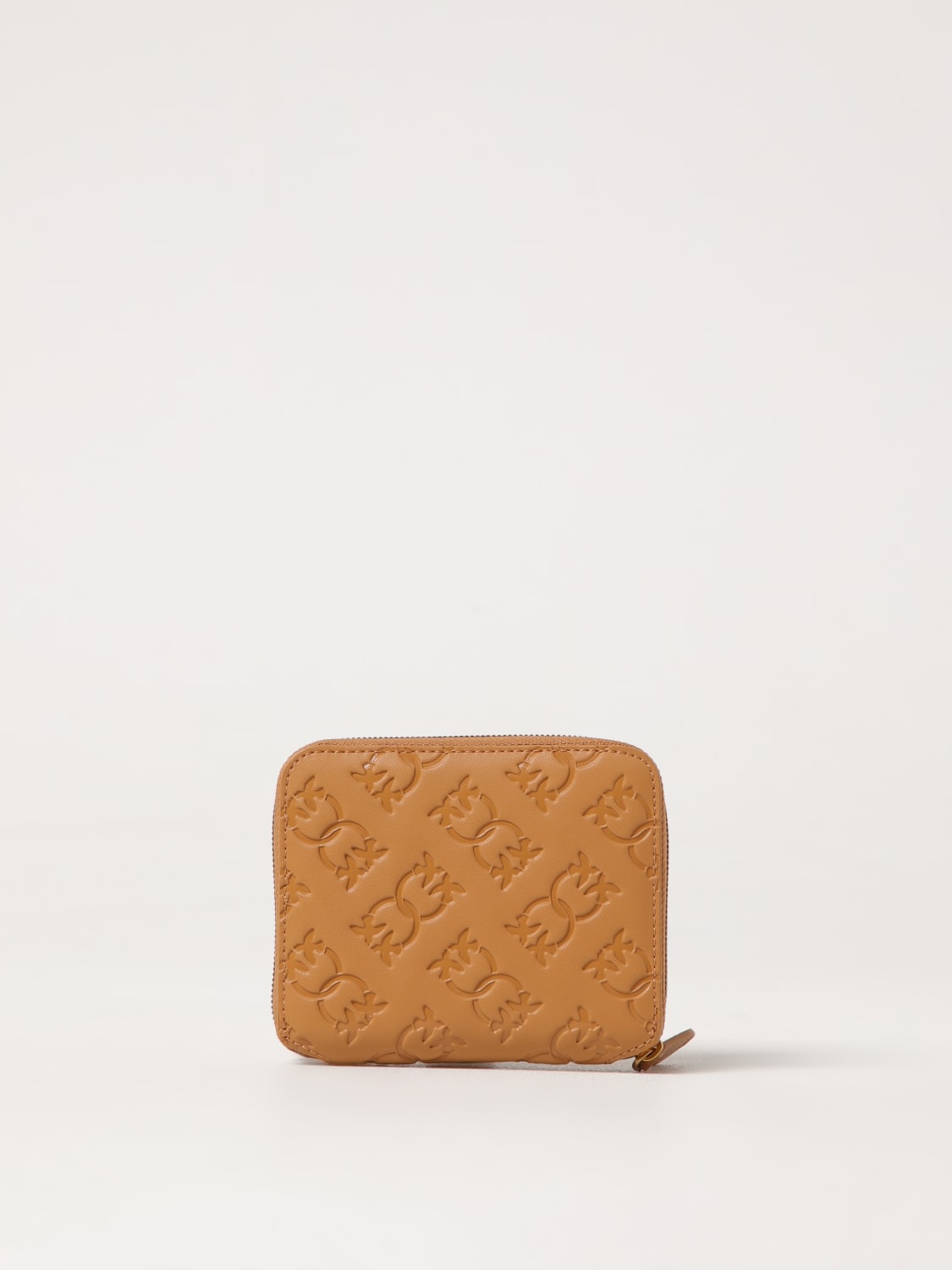 PINKO PORTAFOGLIO: Portafoglio Pinko in pelle con monogram impresso all over , Marrone - Img 3