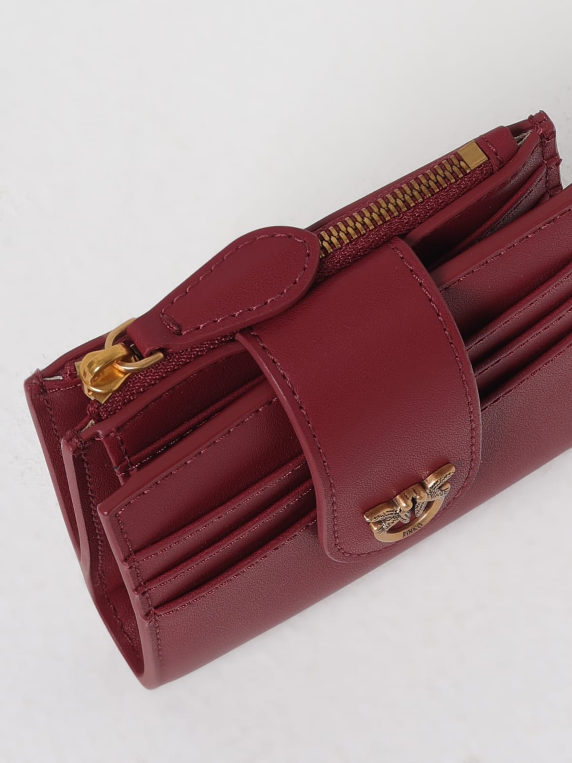 PINKO WALLET: Wallet woman Pinko, Burgundy - Img 4