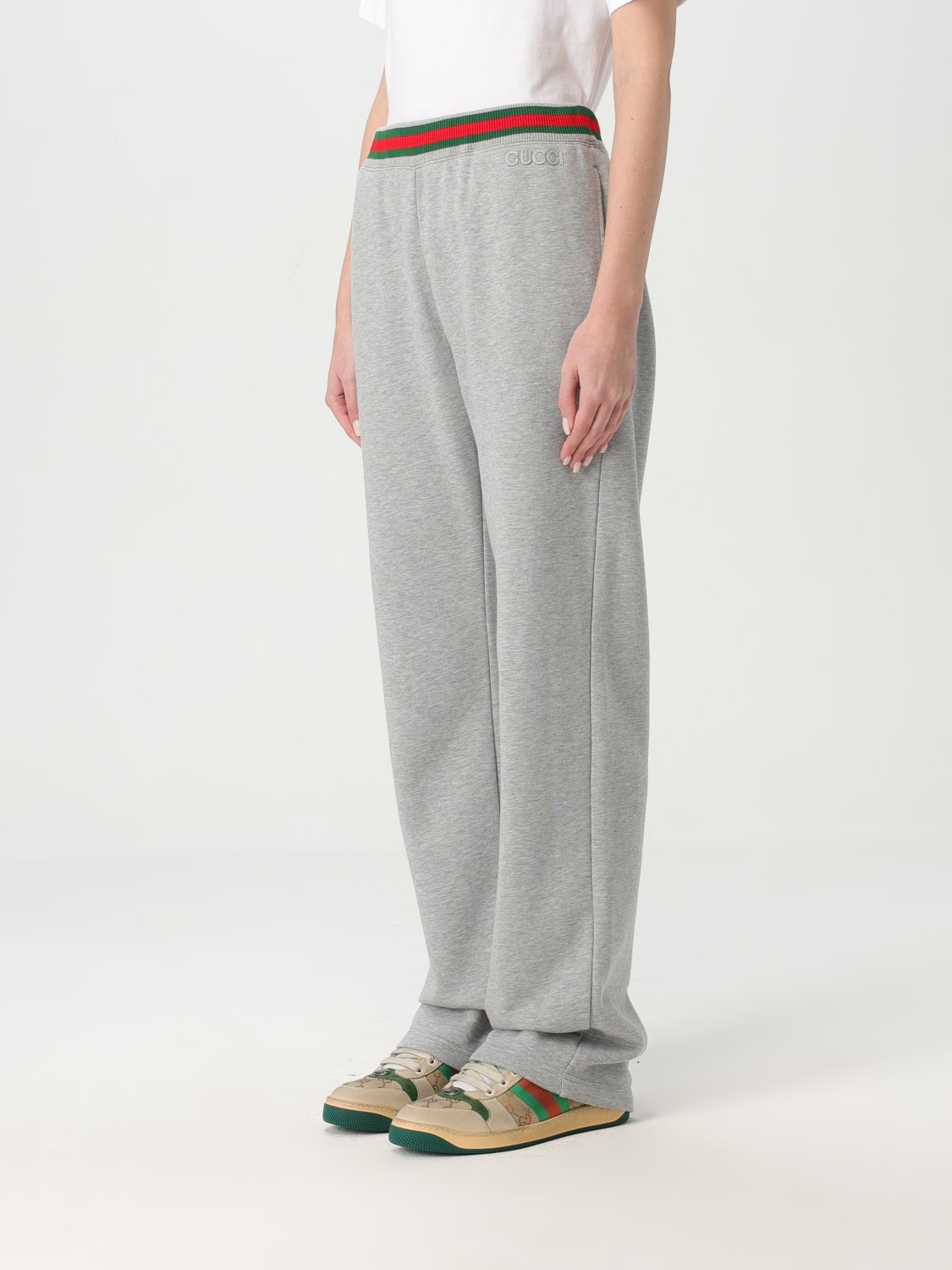 GUCCI PANTALONI: Pantalone Gucci in cotone stretch , Grigio - Img 4