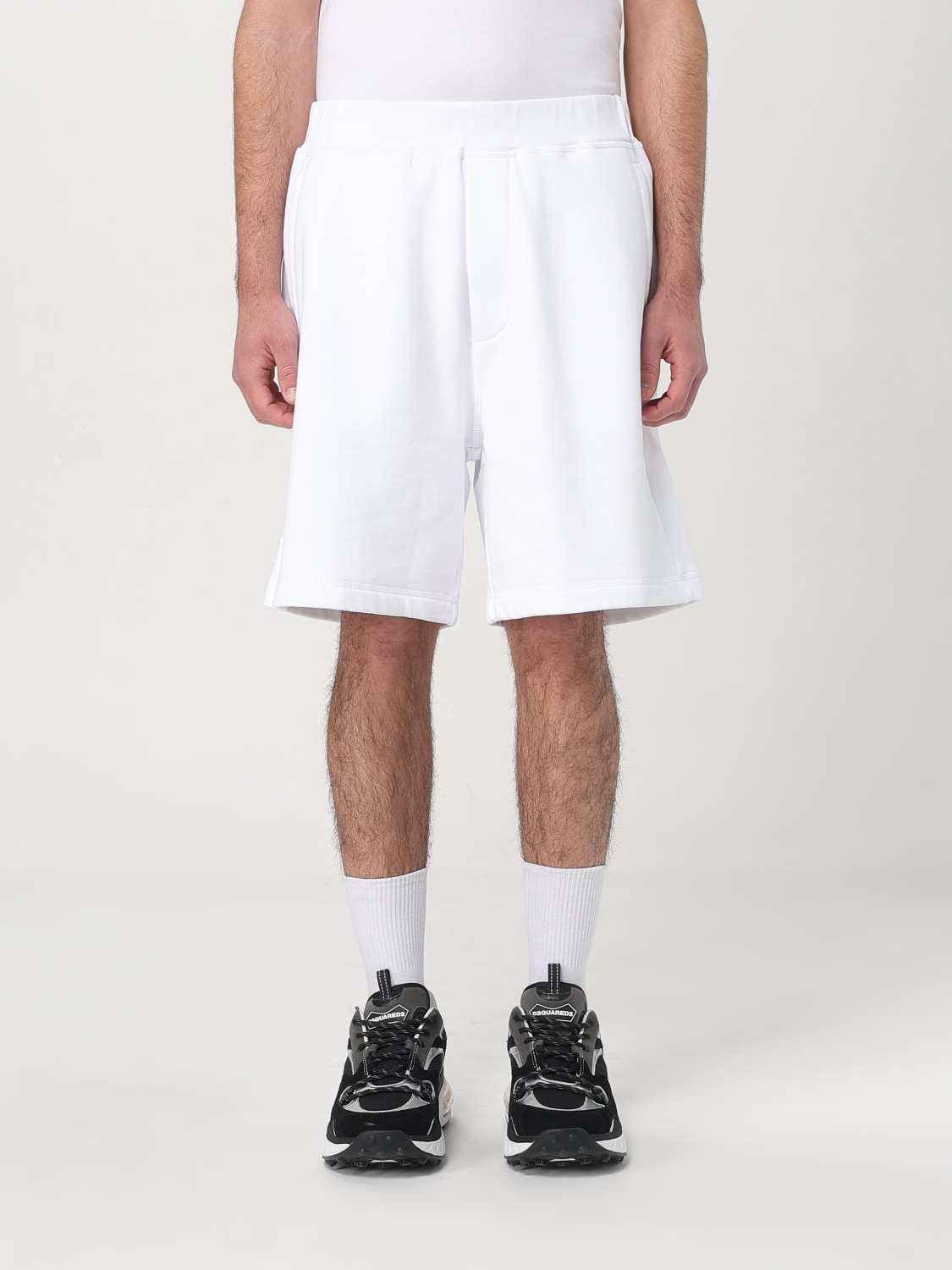 DSQUARED2 PANTALONCINO: Pantaloncino Dsquared2 in cotone stretch , Bianco - Img 1