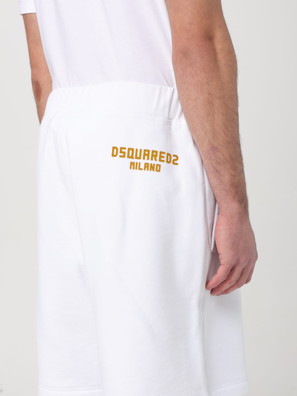 DSQUARED2 PANTALONCINO: Pantaloncino Dsquared2 in cotone stretch , Bianco - Img 4