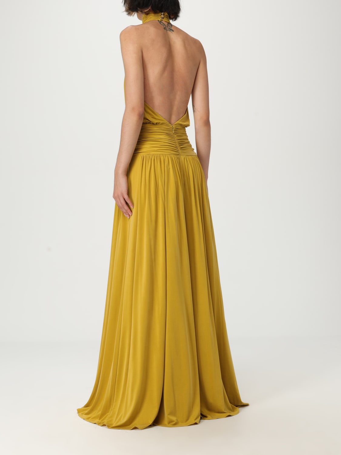 ELISABETTA FRANCHI DRESS: Dress woman Elisabetta Franchi, Mustard - Img 2