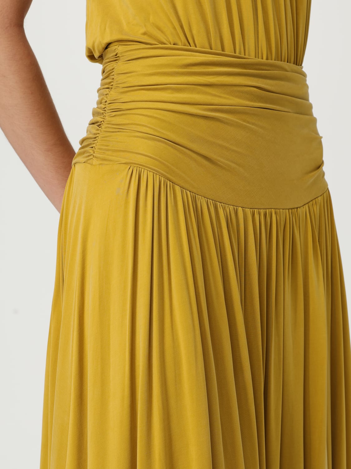 ELISABETTA FRANCHI DRESS: Dress woman Elisabetta Franchi, Mustard - Img 3