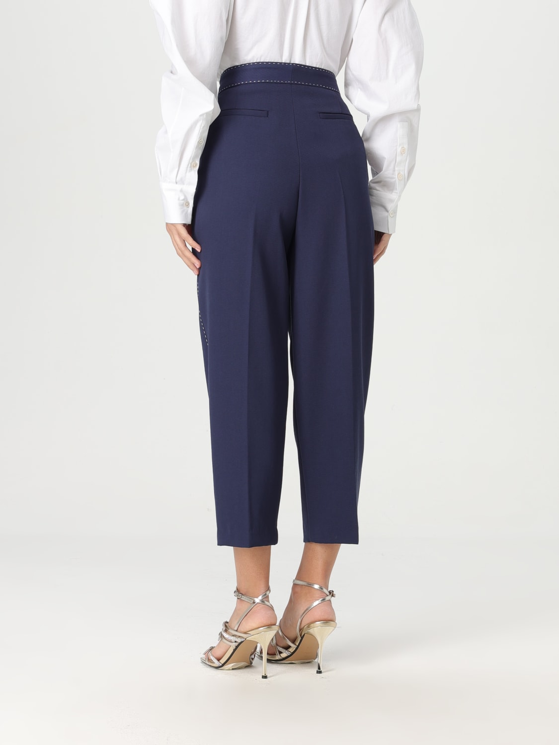ELISABETTA FRANCHI: Pants woman - Blue | Elisabetta Franchi