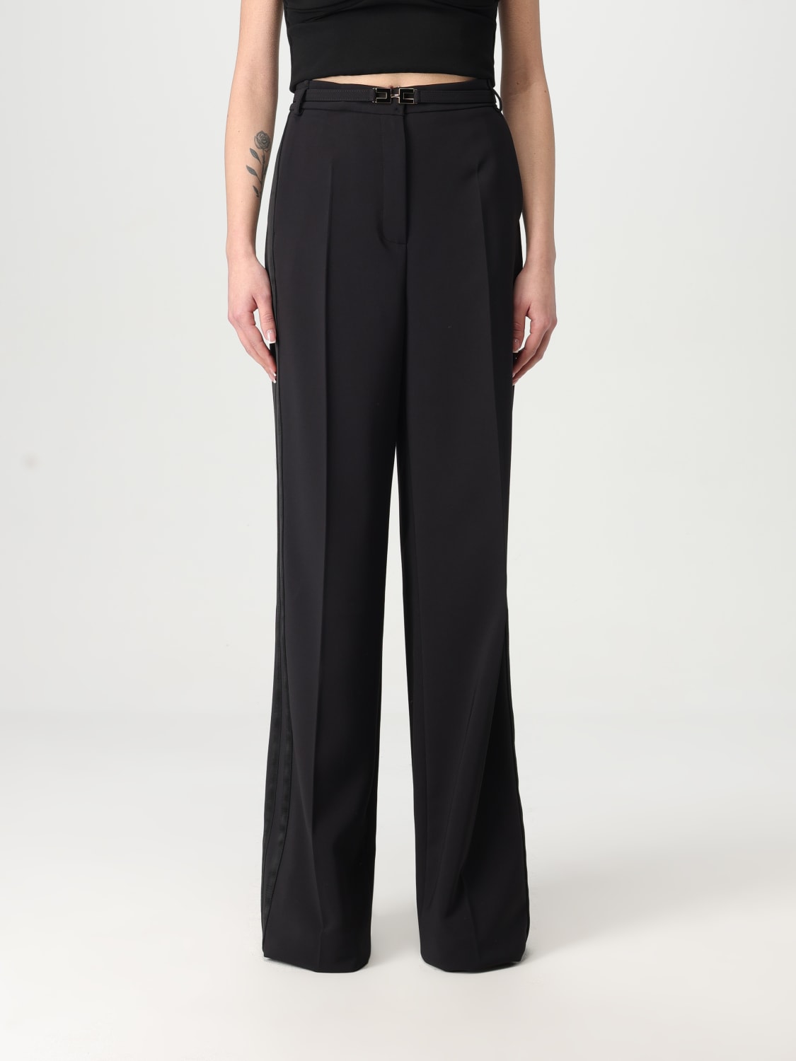 ELISABETTA FRANCHI: Pants woman - Black | Elisabetta Franchi