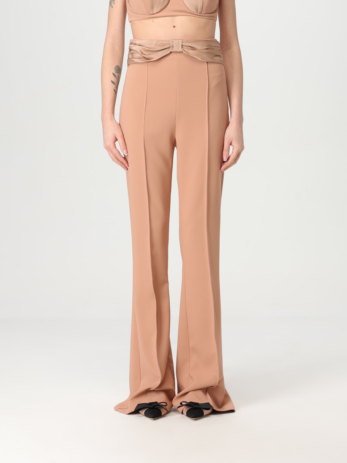 パンツ ELISABETTA FRANCHI Woman Pants Ivory PA085 360 ELISABETTA FRANCHI: Pants woman - Nude | Elisabetta Franchi