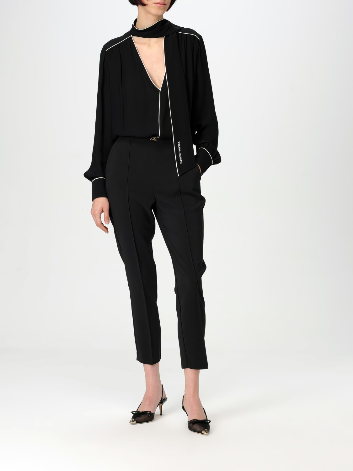 パンツ ELISABETTA FRANCHI Woman Pants Black PA076 110 ELISABETTA FRANCHI: Pants woman - Black | Elisabetta Franchi