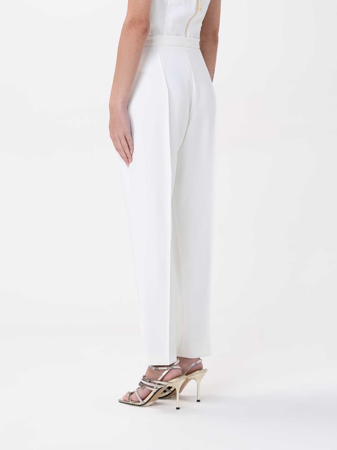 ELISABETTA FRANCHI: Pants woman - Ivory | Elisabetta Franchi