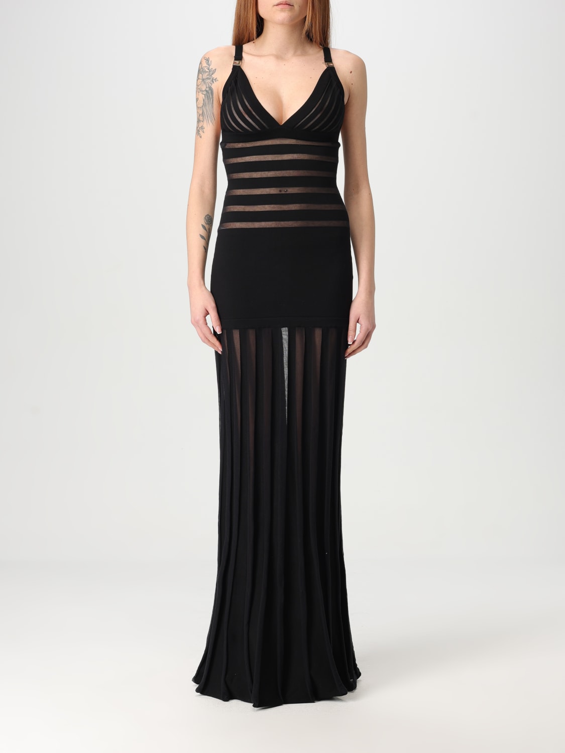 ELISABETTA FRANCHI 连衣裙: 连衣裙 女士 Elisabetta Franchi, 黑色 - Img 1