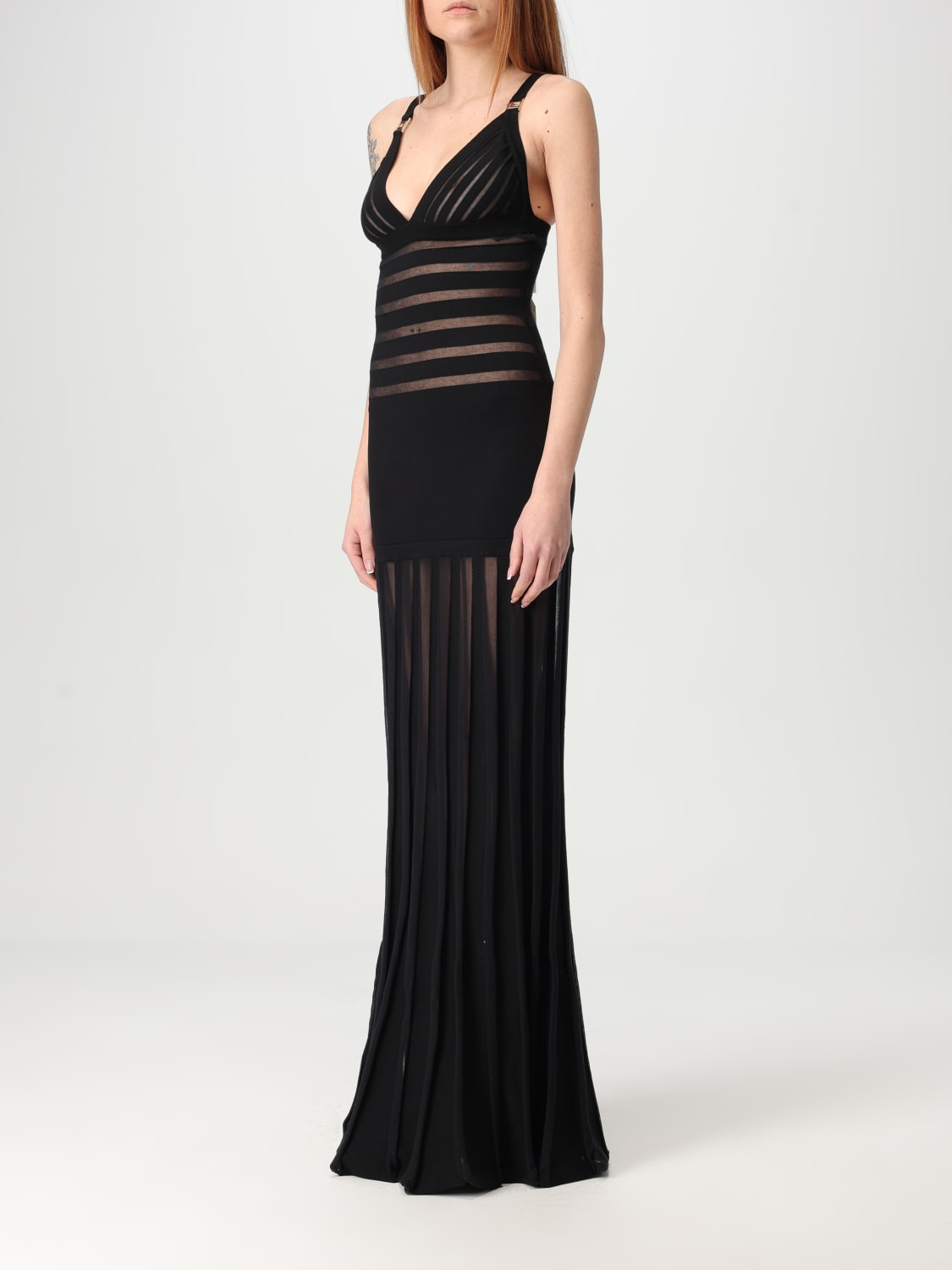 ELISABETTA FRANCHI 连衣裙: 连衣裙 女士 Elisabetta Franchi, 黑色 - Img 3