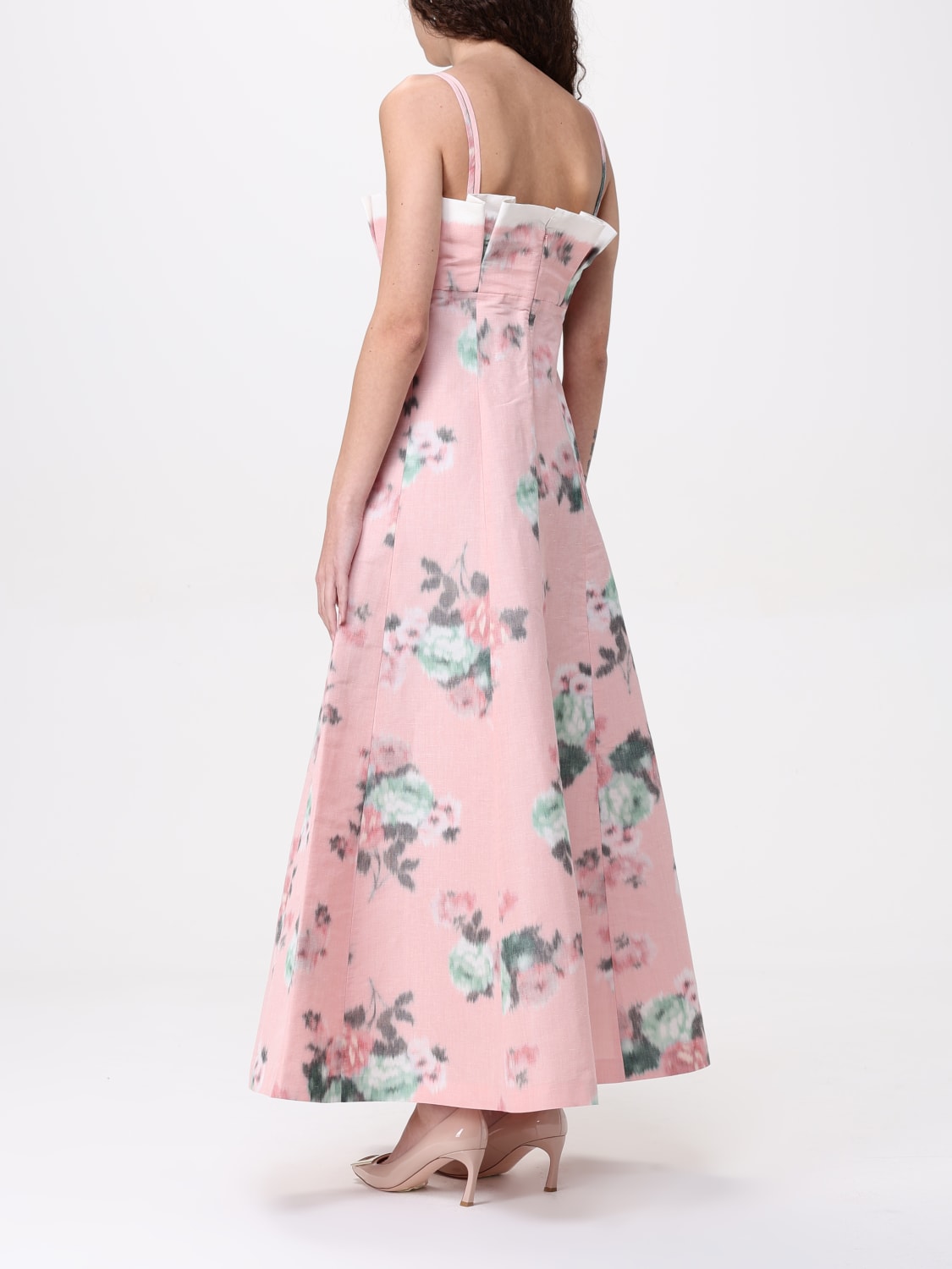 ワンピース Philosophy Di Lorenzo Serafini Donna Abito Rosa Floreale PHILOSOPHY DI LORENZO SERAFINI: Abito tulle stampato - Rosa