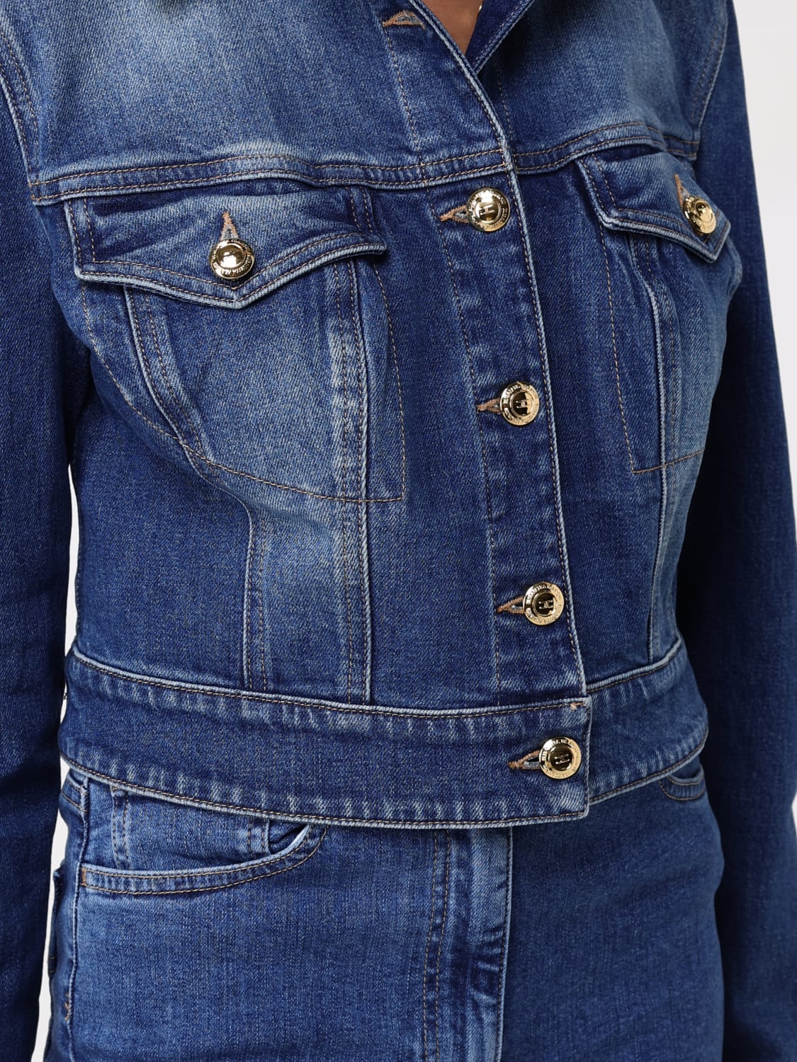 ジャケット ELISABETTA FRANCHI Woman Jacket Blue BJ37I 139 ELISABETTA FRANCHI: Coat woman - Blue | Elisabetta Franchi