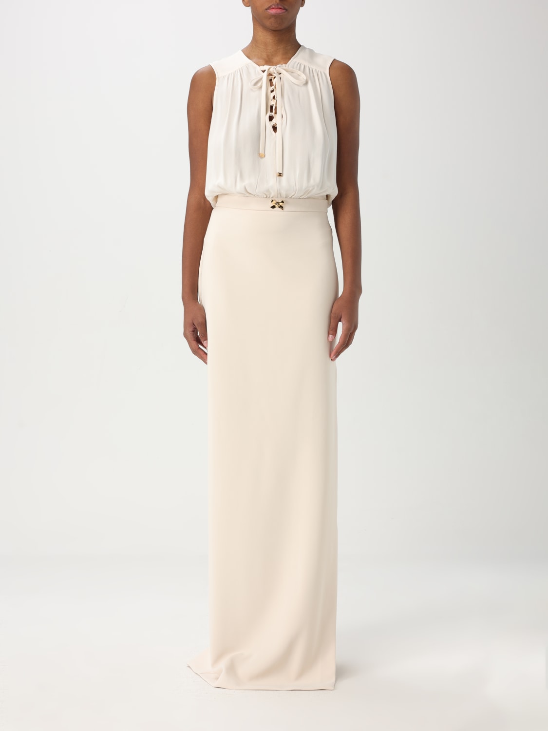 ワンピース ELISABETTA FRANCHI Woman Dress Butter ABR05 193 ELISABETTA FRANCHI Women's Butter Midi Dress with