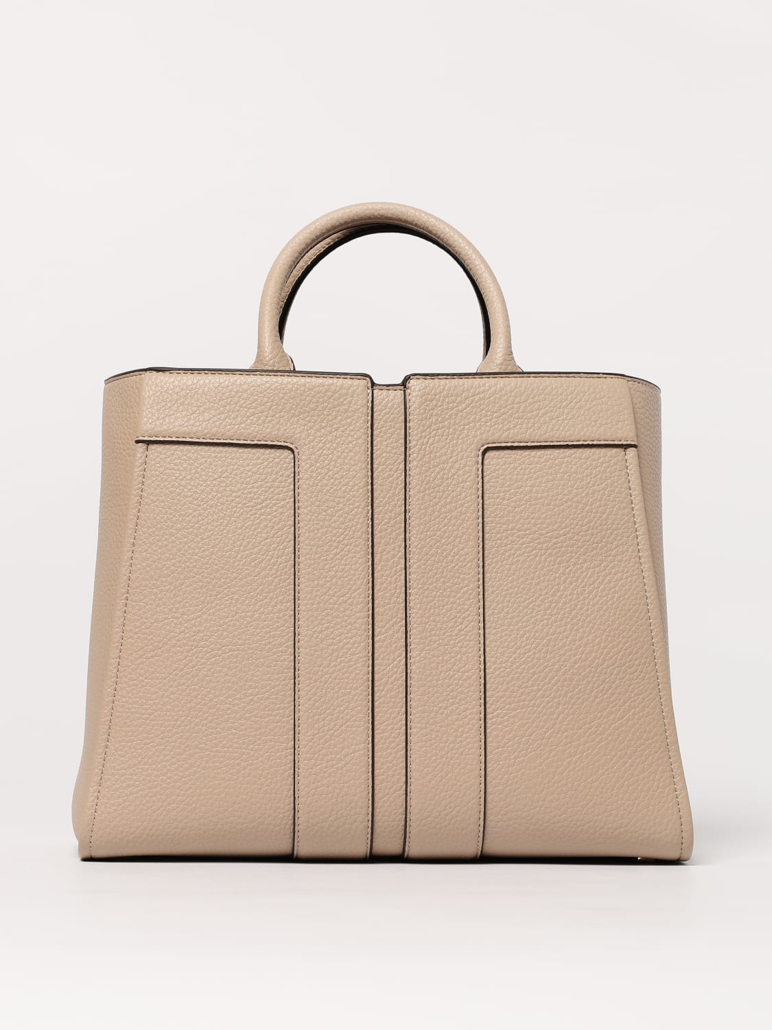 ELISABETTA FRANCHI BORSA A MANO: Borsa Elisabetta Franchi in pelle sintetica a grana, Grigio - Img 1