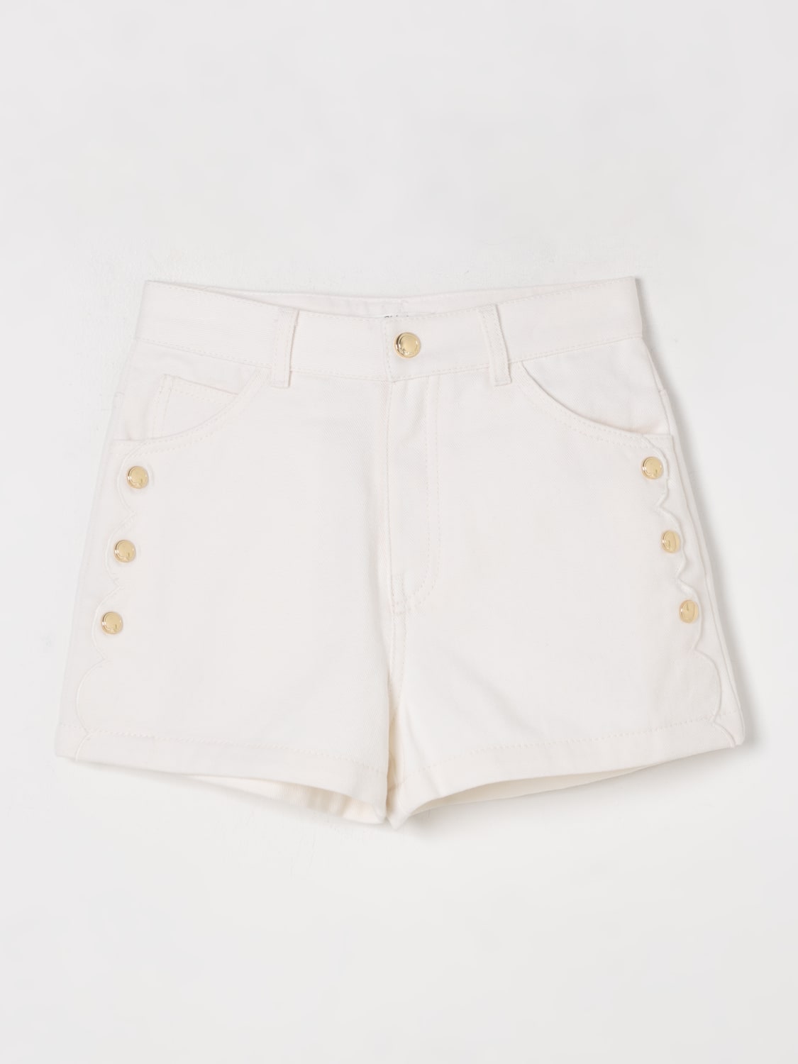 CHLOÉ 短裤: 裤子 儿童 ChloÉ, 奶油黄 - Img 1