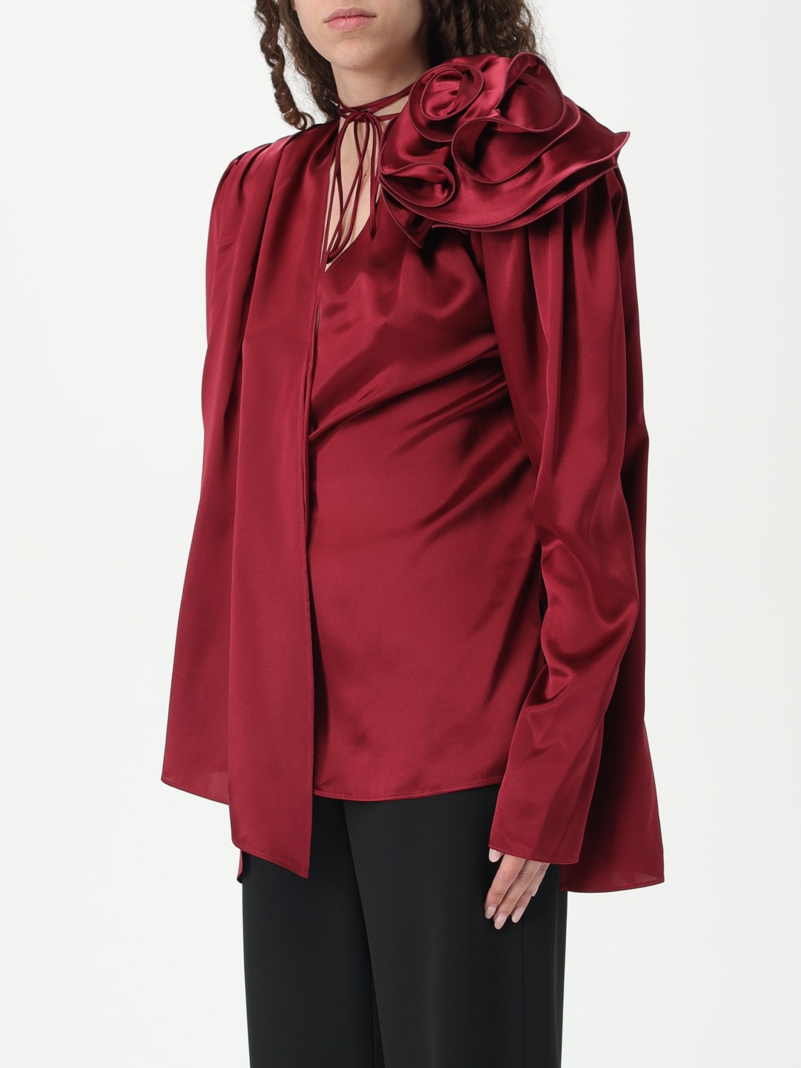 MAGDA BUTRYM TOP: Chemise femme Magda Butrym, Rouge - Img 4