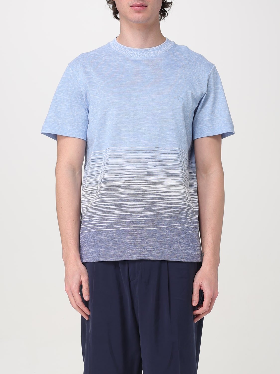 Tシャツ・カットソー MISSONI SS25 (US25SL09 BJ00MRS72IZ) MISSONI: T-shirt men - Blue | Missoni t-shirt US25SL09BJ00MR