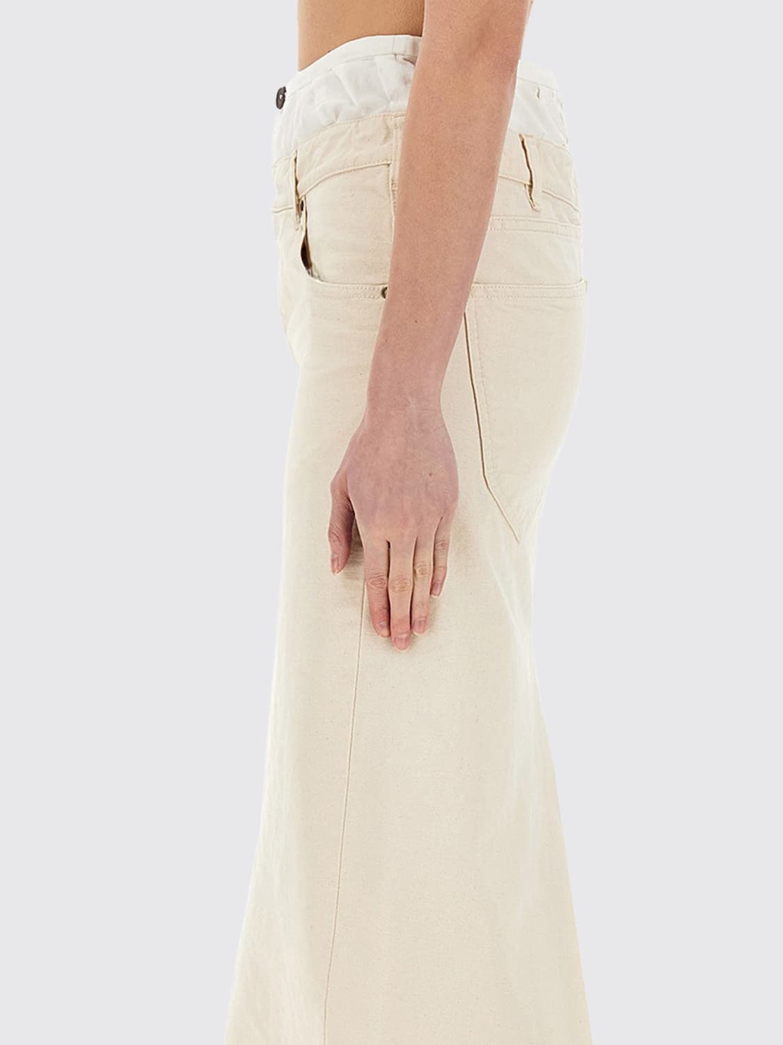 MAISON MARGIELA SKIRT: Skirt woman Maison Margiela, Yellow Cream - Img 4
