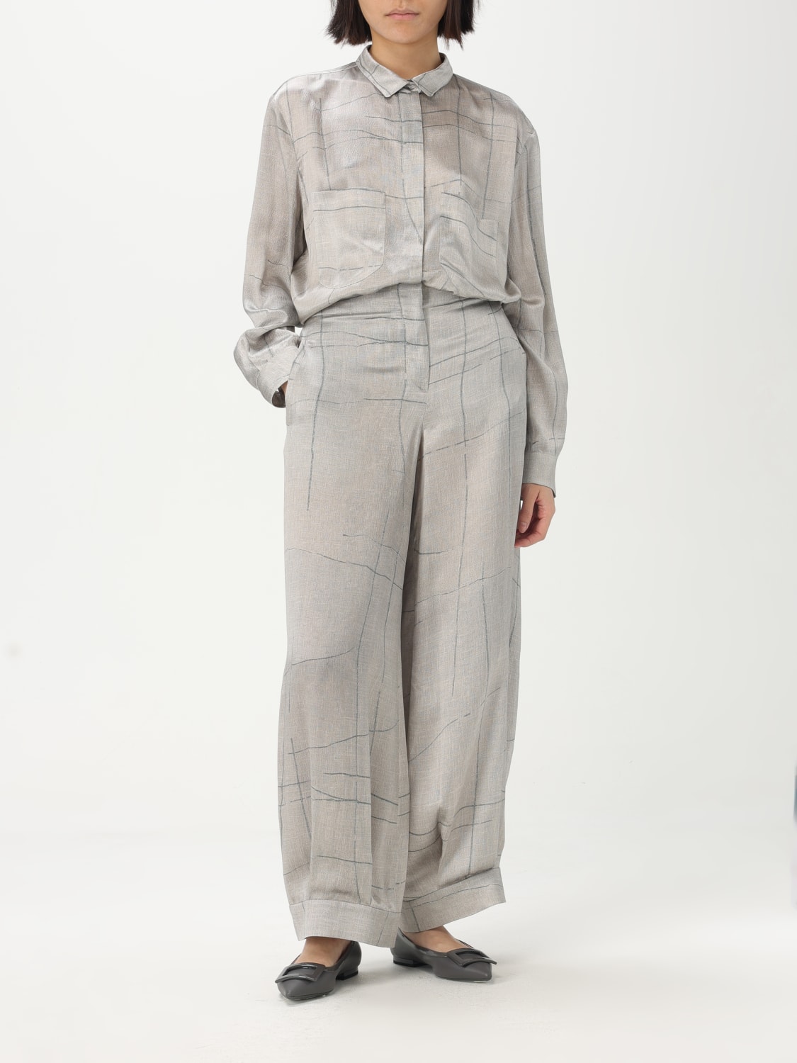 パンツ GIORGIO ARMANI Women Straight Pants GW000642 TE13743 F8078 G GIORGIO ARMANI: Pants woman - Grey | Giorgio Armani pants