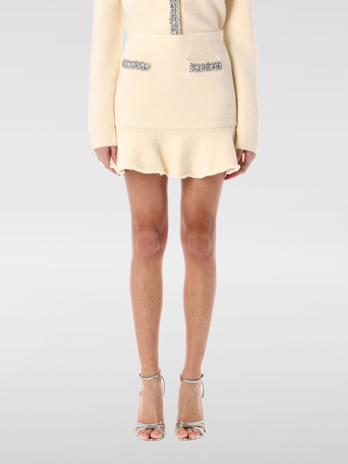 スカート SELF-PORTRAIT Woman Skirt Nude RS25130SKC CREAM SELF-PORTRAIT: Skirt woman - Nude | Self-Portrait skirt