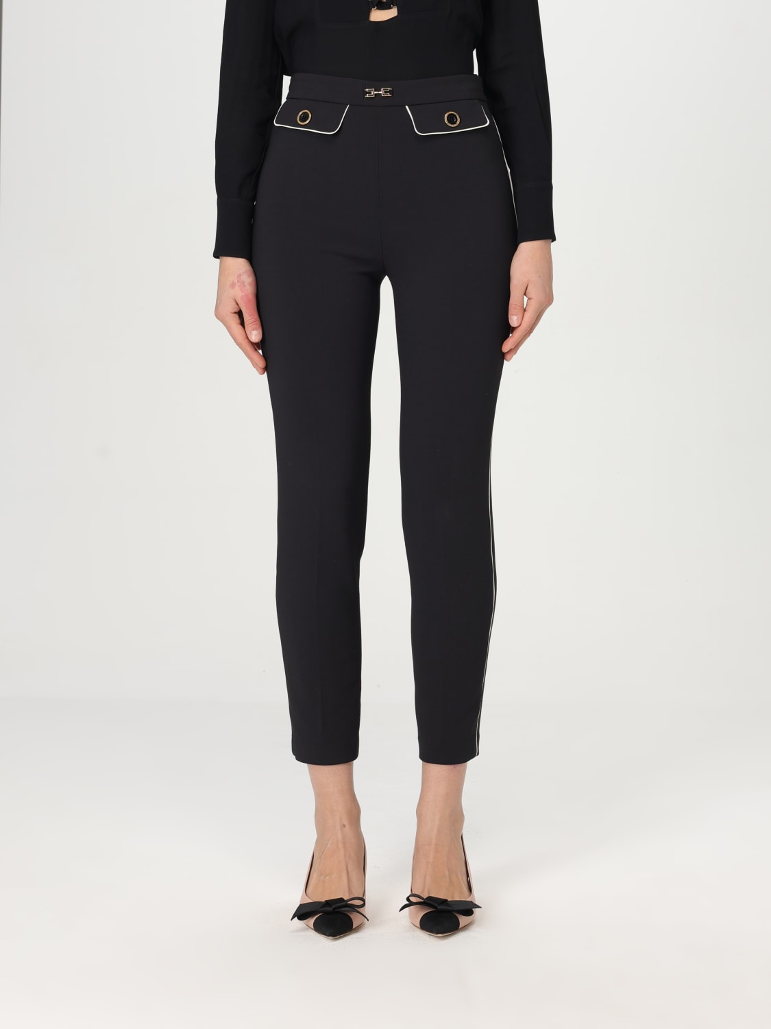 パンツ ELISABETTA FRANCHI Woman Pants Black PA074 110 ELISABETTA FRANCHI: Pants woman - Black | Elisabetta Franchi