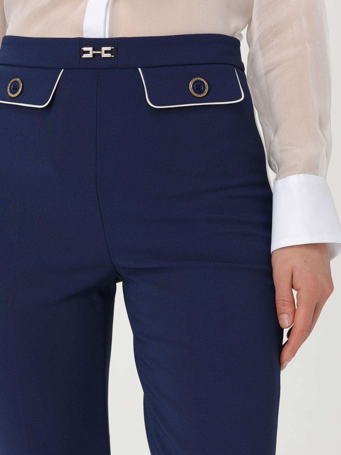 ELISABETTA FRANCHI TROUSERS: Trousers woman Elisabetta Franchi, Blue - Img 3
