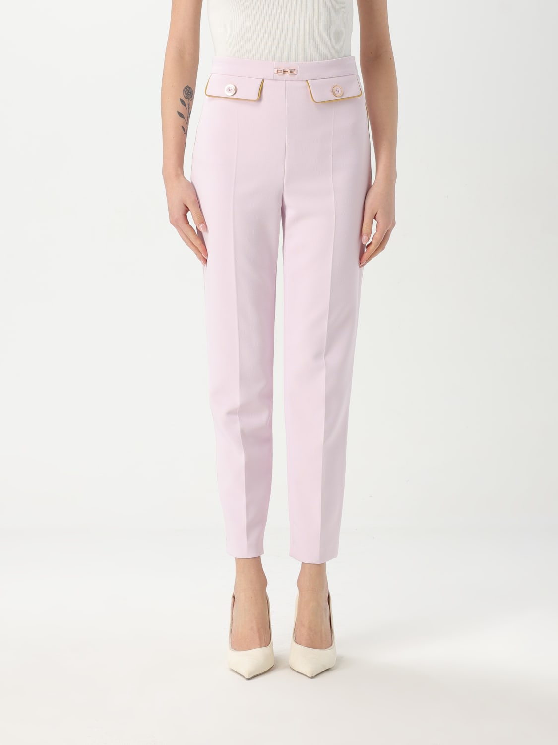 パンツ ELISABETTA FRANCHI Woman Pants Quartz PA079 544 ELISABETTA FRANCHI: Pants woman - Quartz | Elisabetta