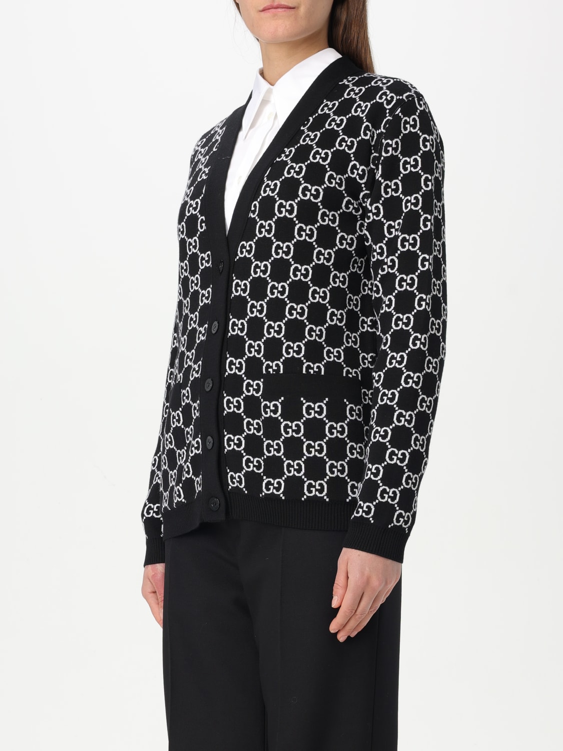 GUCCI SWEATER: Cardigan woman Gucci, Black - Img 3