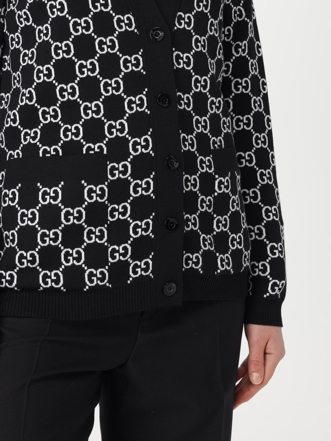 GUCCI SWEATER: Cardigan woman Gucci, Black - Img 4