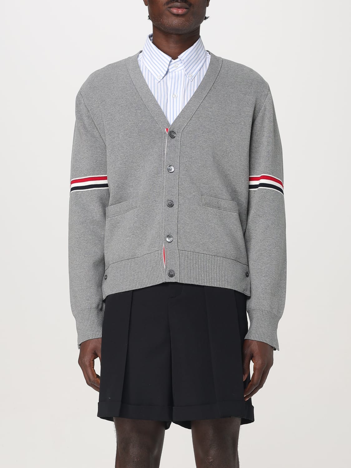 THOM BROWNE CARDIGAN: Pull homme Thom Browne, Gris - Img 1