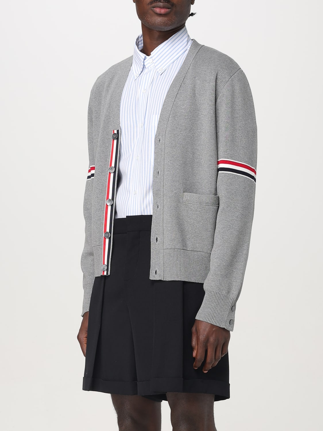 THOM BROWNE CARDIGAN: Pull homme Thom Browne, Gris - Img 4