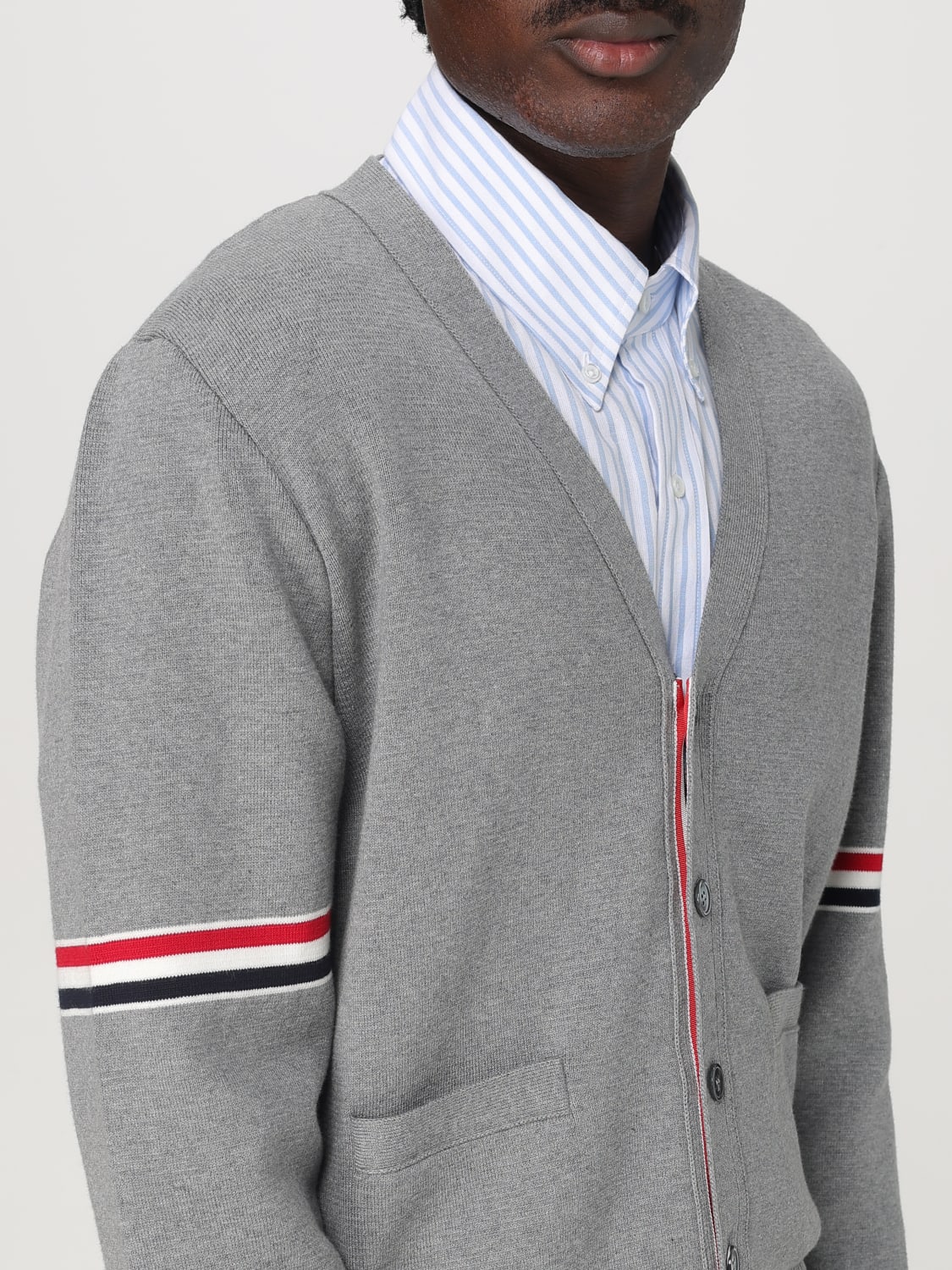 THOM BROWNE CARDIGAN: Pull homme Thom Browne, Gris - Img 5